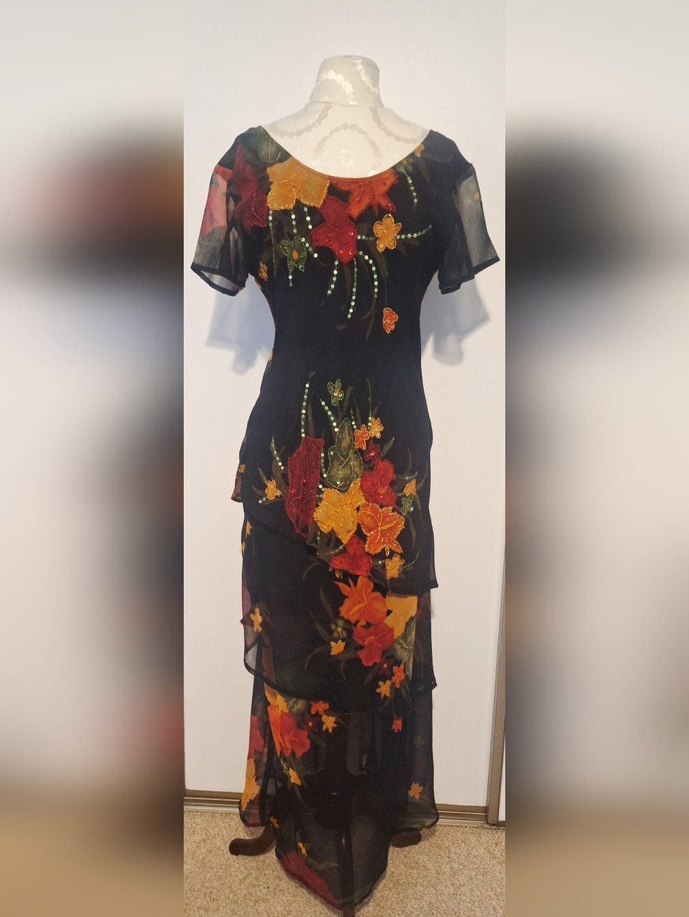 L'Pogee Floral Tiered Maxi Dress
